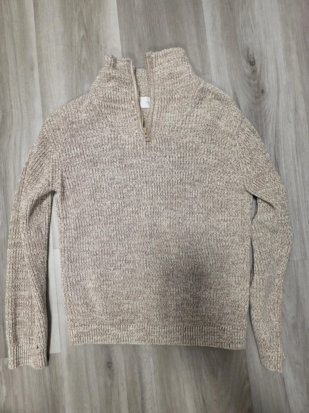 Kids Half-Zip Pullover Sweater Jacket - Beige